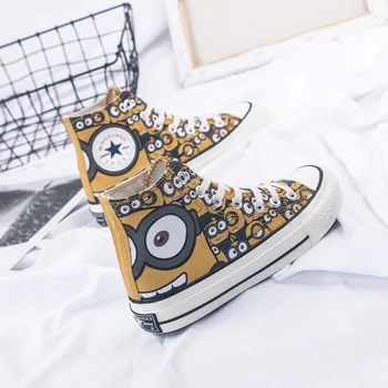 

Unisex Canvas Sneakers High top Sneakers Colorful Cartoon Animal Printed Vulcanized Trainers Multiple Styles Color To Choose