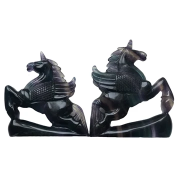 

High Quality Rainbow Fluorite Unicorn Shape Stone Hand Crafted & Polished For Gift &Home Decor WT