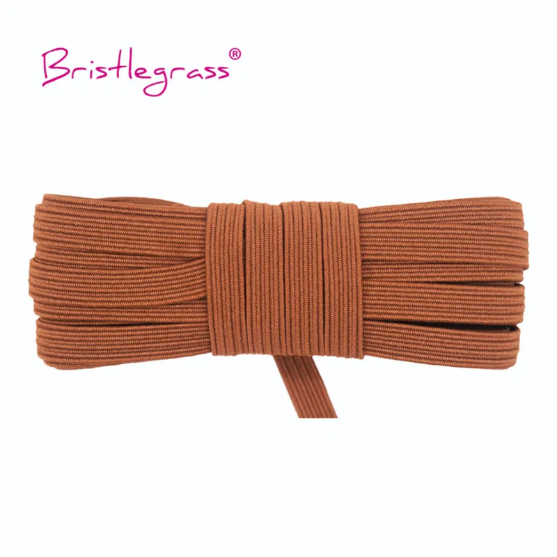 Bristlegrass Glitter Elastic Cord – 6mm Flat Skinny Band for DIY Sewing & Craft Projects