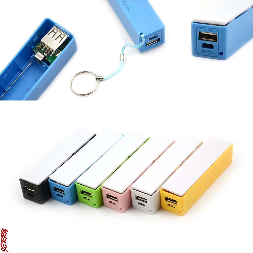 Внешний аккумулятор 18650 5 В 1 А внешний с цепочкой для ключей USB резервный блок