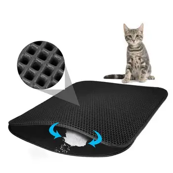 

Waterproof Pet Cat Litter Mat EVA Double Layer Litter Cat Pads Trapping Pet Litter Box Mat Pet Products Bed For Cats House Clean