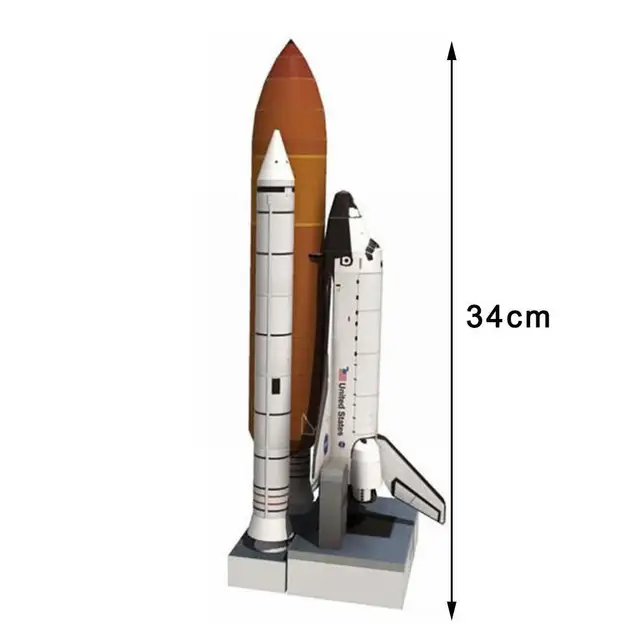 3D Paper Card Space Shuttle Space Rocket Model DIY Sets For Children Toys Model Toy Presents Construction Educational Build H9G5 6