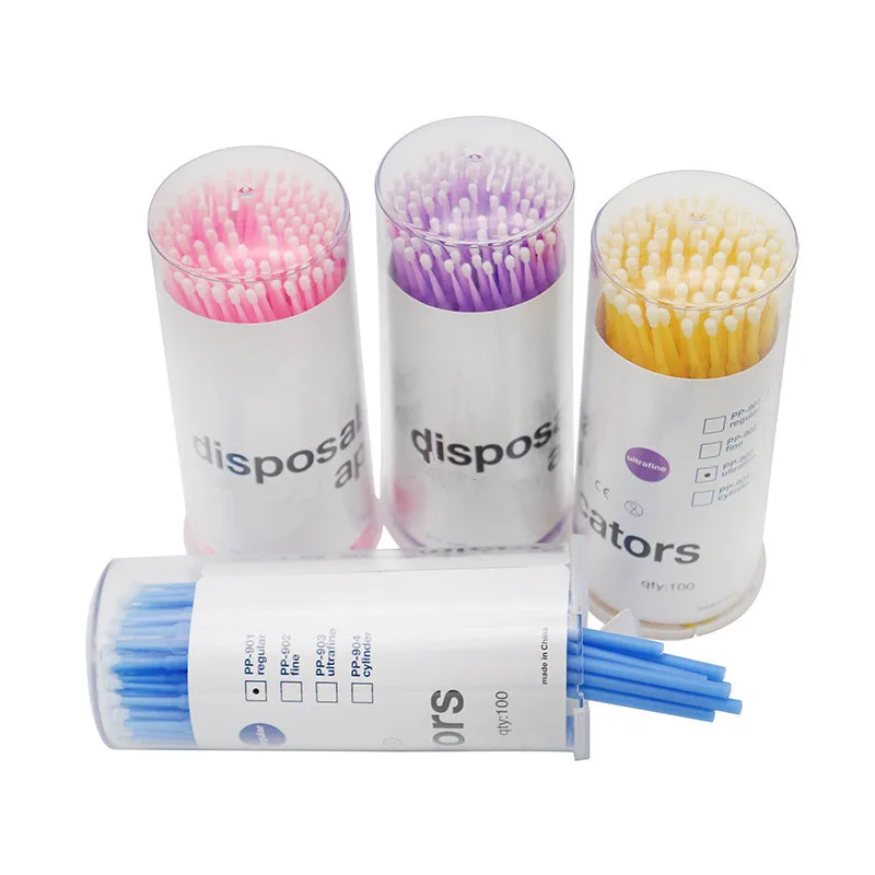 

100Pcs Eyelashes Cosmetic Swabs Applicator Brushes Dental Micro Brush Disposable Materials Durable Micro Mascara Wands Spoilers