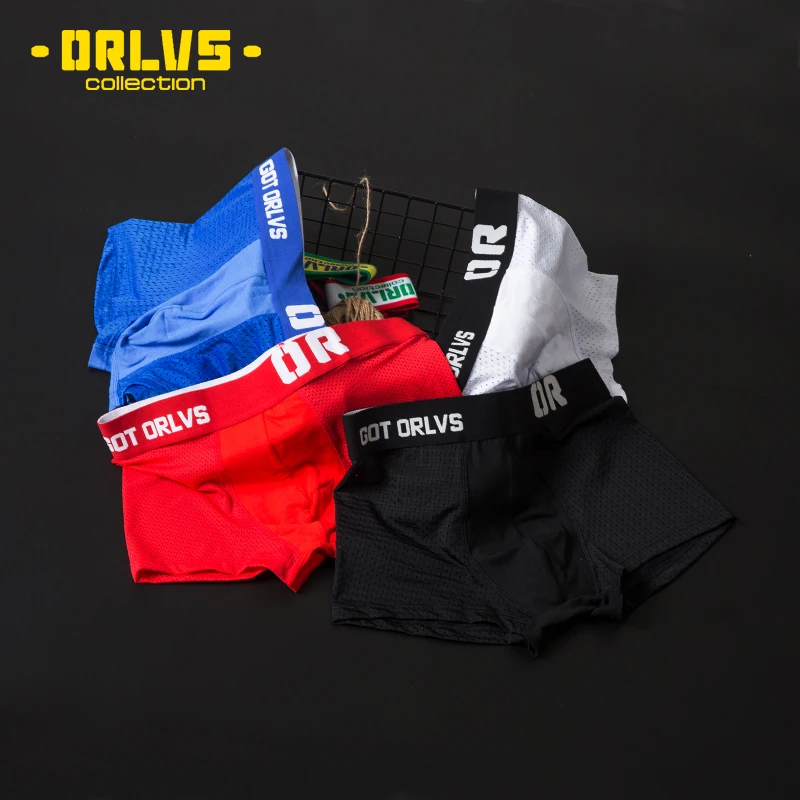 ORLVS, сетка, ORLVS, сетка, шелк, сексуальное нижнее белье для мужчин, боксеры, шорты для мужчин, s хлопок, мужские боксеры, шорты OR207, мужские трусы-боксеры