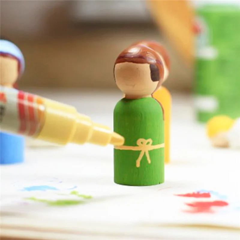 Warmom 10 шт., детские игрушки для рукоделия, деревянные колышки для кукол, детские игрушки для рисования, Детские Игрушки для раннего развития, подарки, Рождественский Декор