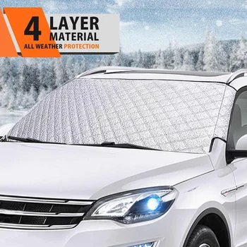 

Car Windshield Snow Cover & Sun Shade Protector with Cotton Thicker Snow Protection Cover Fits Most of Car Automobile