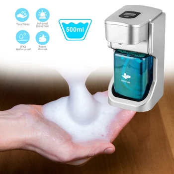

500ml Automatic Foam Soap Dispenser Liquid Soap Hand Cleaner Smart Sensor Foam Automatic Wall Mounting ABS Hand Cleaning