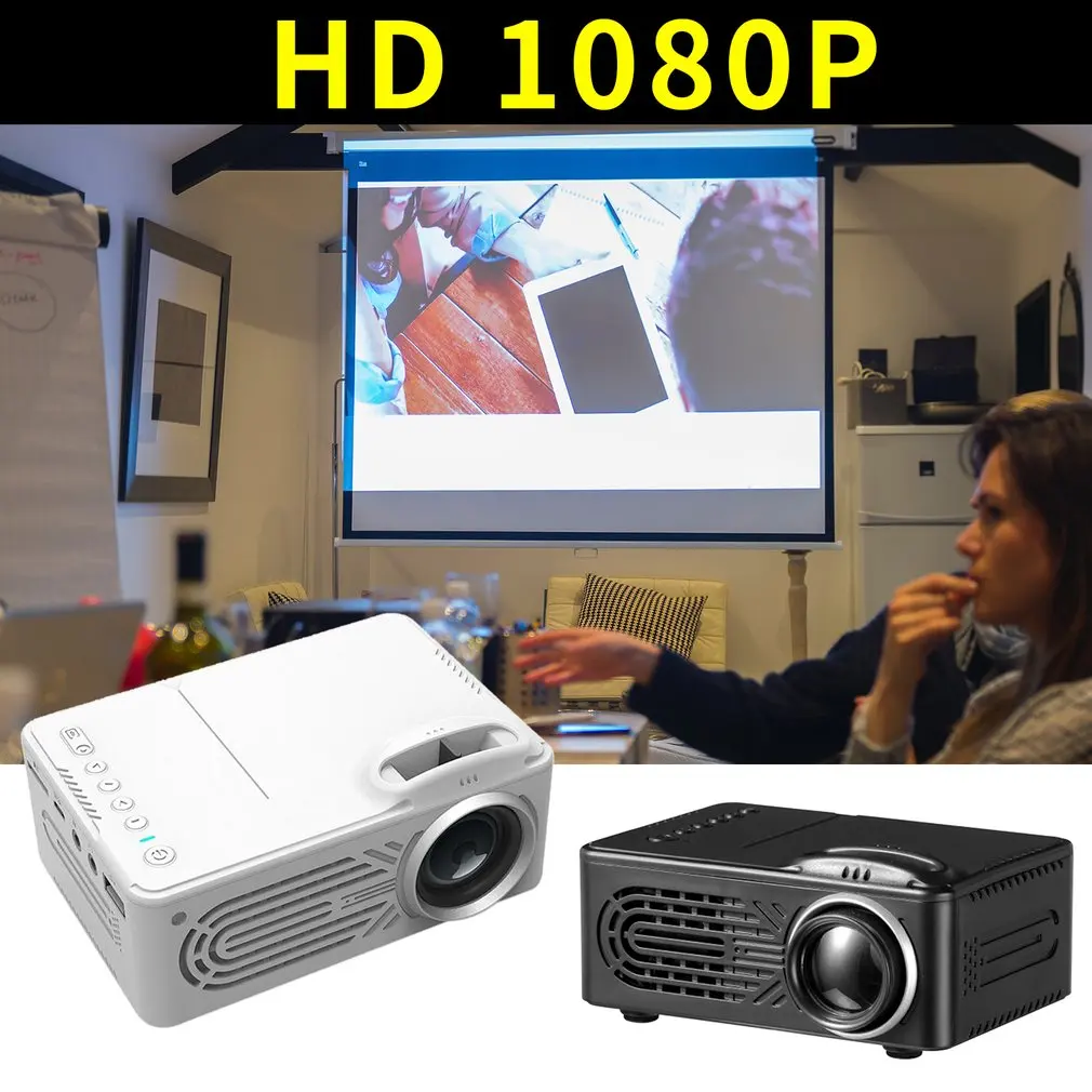 814 мини микро портативный домашний проектор развлекательный поддерживает 1080P Hd мобильный телефон подключение проектор белого цвета