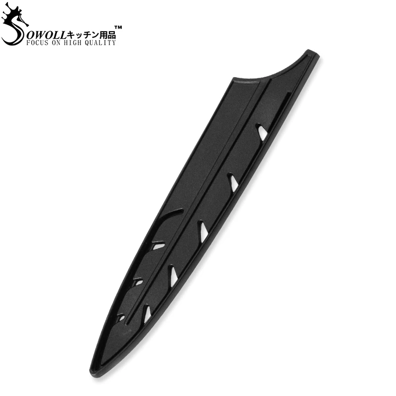 SOWOLL брендовый черный пластиковый чехол для ножей для одиночного ножа из нержавеющей стали " 7" " 3,5" дюймов ножевой Футляр блок и рулон сумки