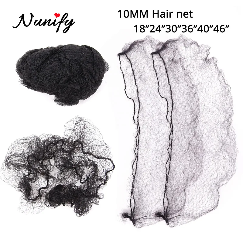

Nunify Durable Nylon Hair Net For Bun Hair Hairstyle Tool Black 7Mm Hole Wig Closure Hairnets Invisible Mesh Wig Cap 18-46Inch