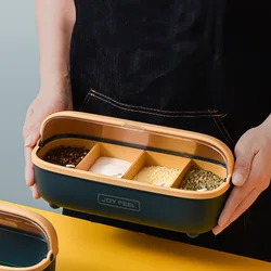 4 Grids Kitchen Moistureproof Seasoning Box with Lid Chopsticks Spoon Fork Tableware Draining Box with Cover Kitchen Supplies 4 Grids Kitchen Moistureproof Seasoning Box with Lid Chopsticks Spoon Fork Tableware Draining Box with Cover Kitchen Supplies
