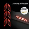 New 6PCS/Set Car Stickers Front Rear Bumper Protector Reflective Strips Carbon Fiber Color Anti-Collision Stickers for Car Truck