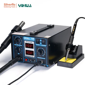 

Hot Air Soldering Station YIHUA 706 Blower Type Air Gun Rework Station With 907A Soldering Iron Temperature Controller
