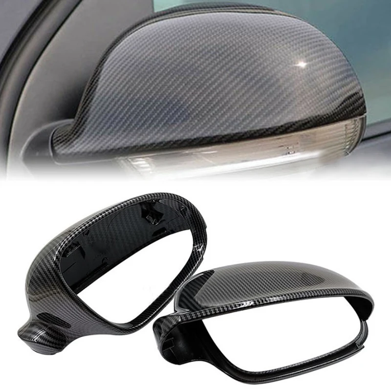 

2pcs Carbon Fiber Side Mirror Covers Caps RearView Mirror Case Shell for VW PASSAT B6 JETTA MK5 GOLF MK5 1K0857537 1K0857538