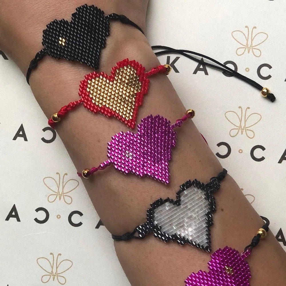 Go2boho браслет с сердцем для женщин Miyuki Love Pulseras Mujer Moda 2022 Femme Bileklik трендовые браслеты