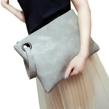 

women message bag PU Envelope Fashion Solid Zipper Soft Day Clutches Euro-America style high quality sublimation blanks bag