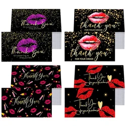 Cartes de remerciement Kiss, 10 à 50 pièces, décoration cadeau de vœux de vacances, carte de remerciement pour les magasins de détail ou en ligne, décoration d'emballage 