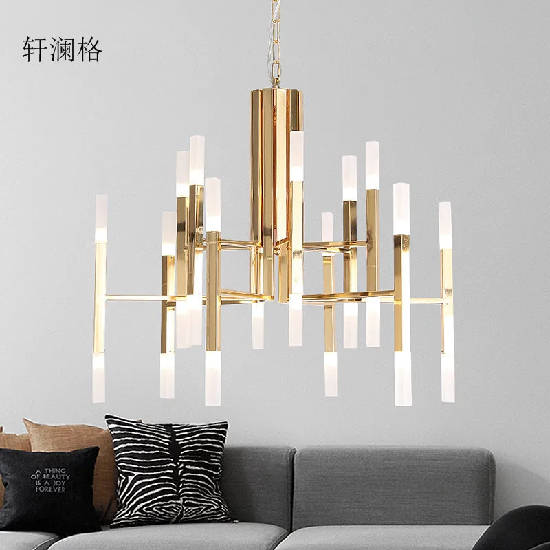 

Northern European-Style Light Luxury Chandelier Cool Art Simple Villa Living Room Lamps Restaurant Designer LED Exhibition Hall