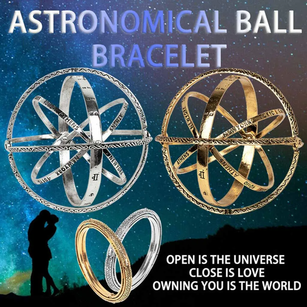 Горячий дизайн металлический браслет астрономическая Сфера 3D шар браслет космическая пара праздничный браслет подарок на день Святого Валентина