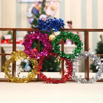 

Christmas Tree Garland Decoration Stars Wire Garland Tinsel Wreath Rattan Christmas Ornament DIY Crafts Decor For Home Xmas Tree