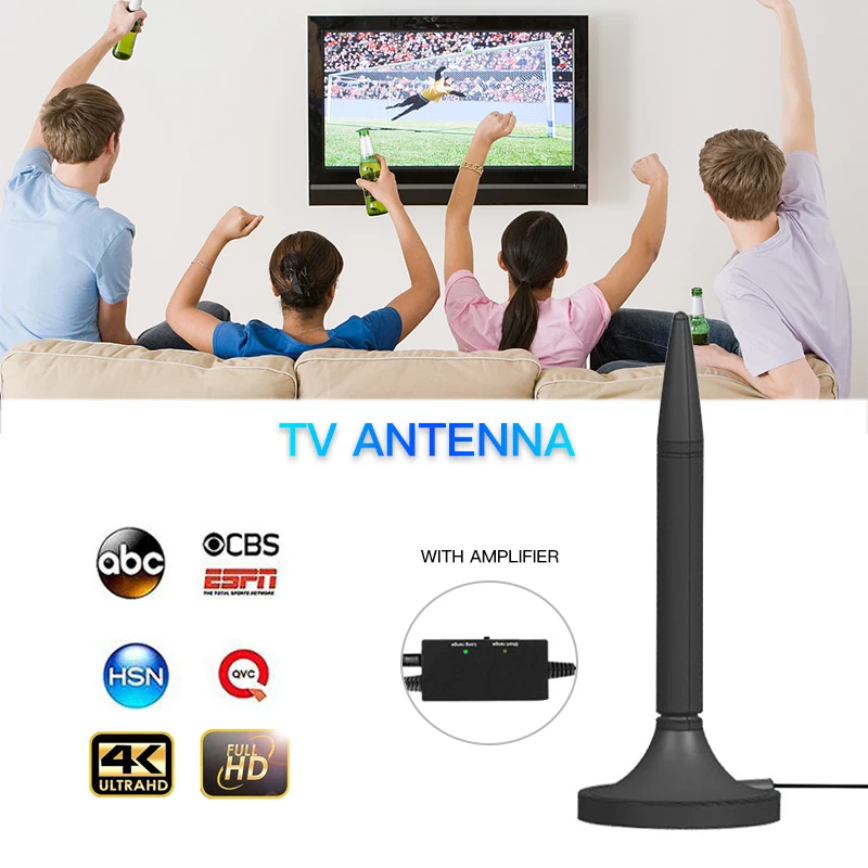 2020 HDTV антенна Приемник сигнала цифровая для ТВ Крытый 2000 миль 35 дБ с усилителем DVB