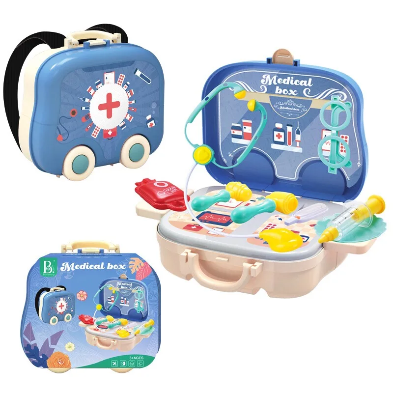 Children Pretend Play Role Play House Toys Portable Plastic Backpack Baby Cooking Kitchen Toys Doctor Set for Kids Gift (5)