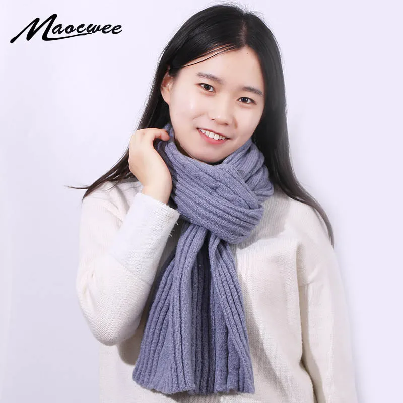 Winter Thick Wool Scarf For Women Men Outdoor Knitted Warm Fashion Female Solid Color Shawls and Wraps Soft Neck Warmer Scarves |
