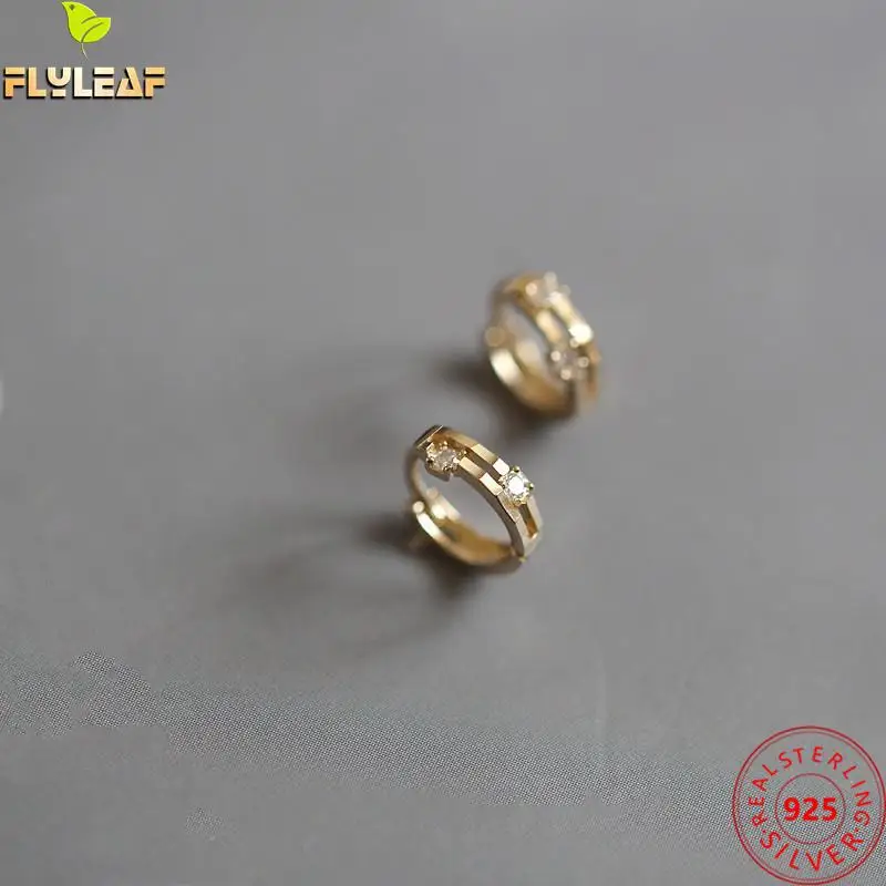 Женские серьги-кольца из серебра 925 пробы с цирконом | Украшения и аксессуары