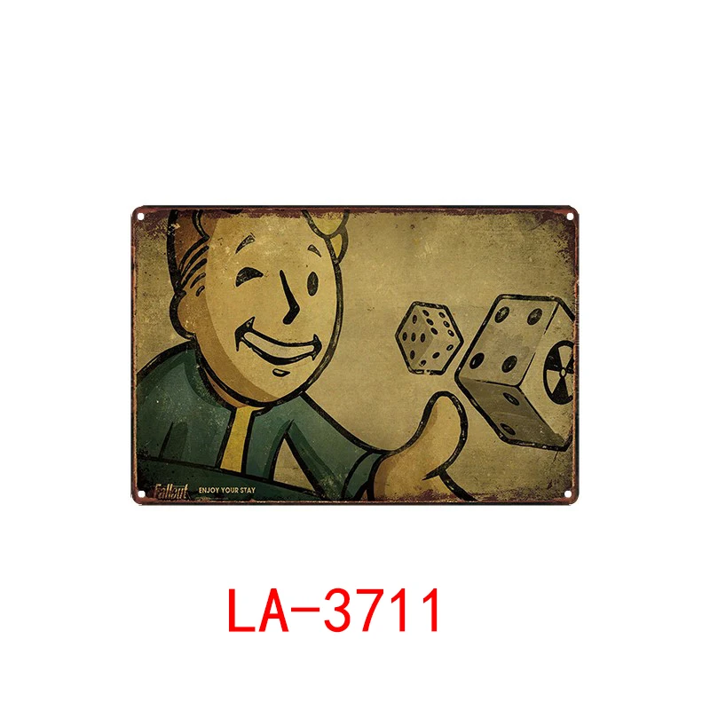 Fallout-металлические вывески, настенный плакат, доска, мотор, настенная живопись, старинный декор для бара, паба