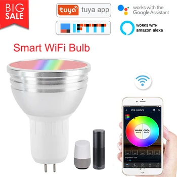 

6W WIFI Smart Home Light RGBW Dimming Smart Light Compatible With Smart Life/tuya APP ,WIFI Light Bulb For Alexa Google Home