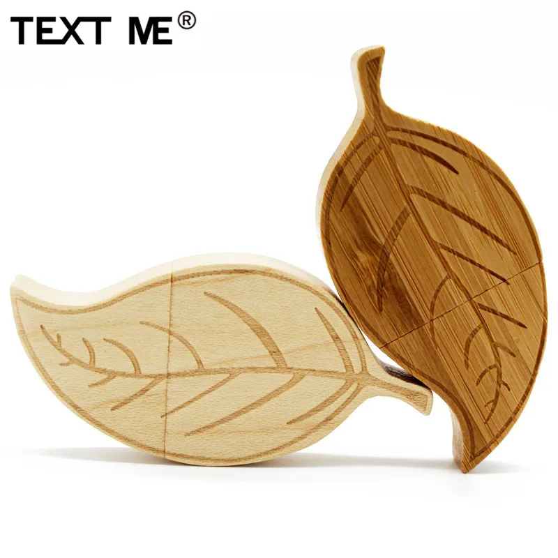 Usb флеш-накопитель TEXT ME Maple wood Carbonized bamboo Leaves style 4 ГБ 8 16 32 64 usb2.0 pendrive | Компьютеры и