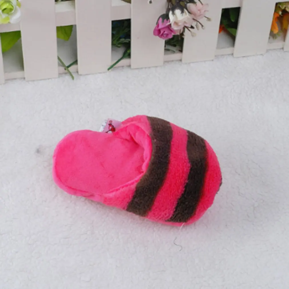 pink rose Игрушки для домашних животных полосатые тапочки плюшевые озвученные игрушки кошки чучело собаки игрушки - Цвет: pink rose
