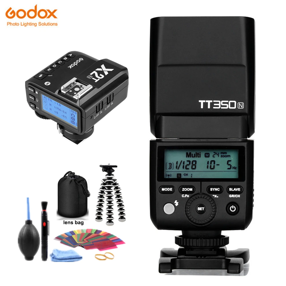 Godox Мини Вспышка TT350C TT350N TT350S TT350F TT350O Вспышка ttl HSS X2T триггер для Canon Nikon sony фужи Олимпус DSLR камеры - Цвет: TT350 and X2T