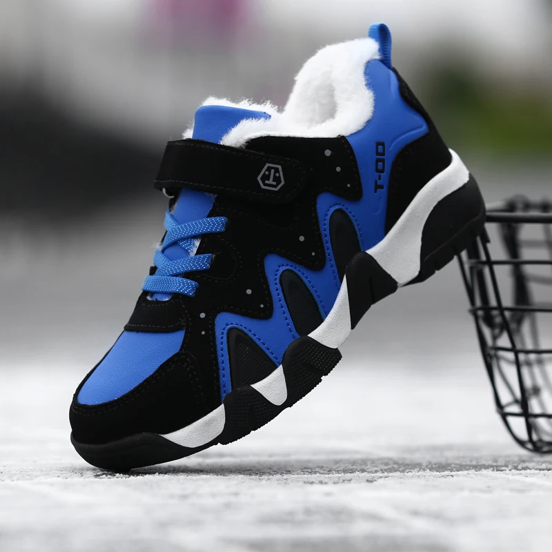 

Winter Warm Children Boys Trainers Wearable Young Boy Casual Sneaker Inside Fur Kids Running Shoes Size 28-40 Big Boy Sport Shoe