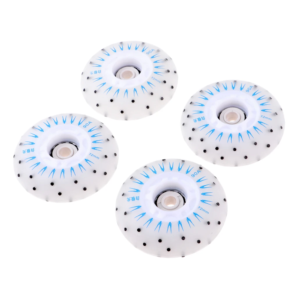 4pcs Multicolour Flashing Roller Replacement PU Flash Speed Skating Wheels Light Up Wheels for Adults Kids Roller Wheels