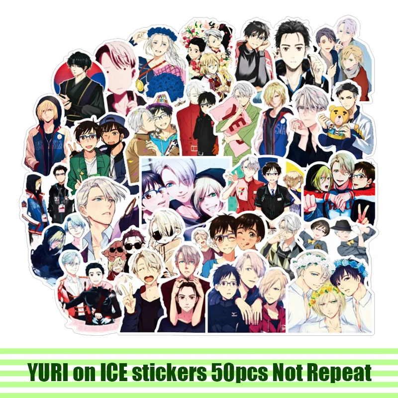 

50pcs YURI on ICE Stickers paster anime movie decals scrapbooking diy phone laptop waterproof home decorations gift