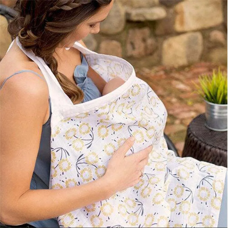 

Ins Breastfeeding Cover Cotton Maternity Nursing Pads Covers Mother Baby Outdoor Apron Shawl Breathable Feeding Cover Towel