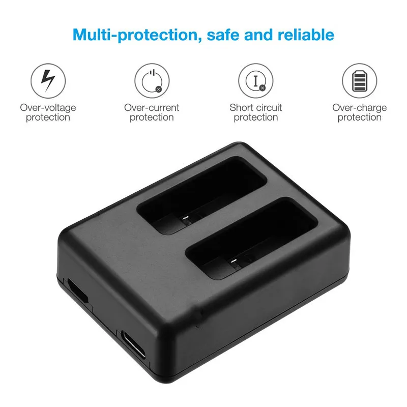 Зарядное устройство для камеры GoPro Hero 5 Аксессуары устройство 2 AHDBT-501 USB батарея двойной порт зарядное устройство Вход 5 в 2A выход 4,4 в 2A