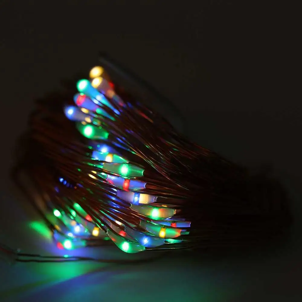 Multicolor ICOCO 8 цветов для дома и улицы яркий диммер 5 м 50 светодиодный гирлянды Медный провод с пультом дистанционного управления и Батарея коробка - Испускаемый цвет: Multicolor