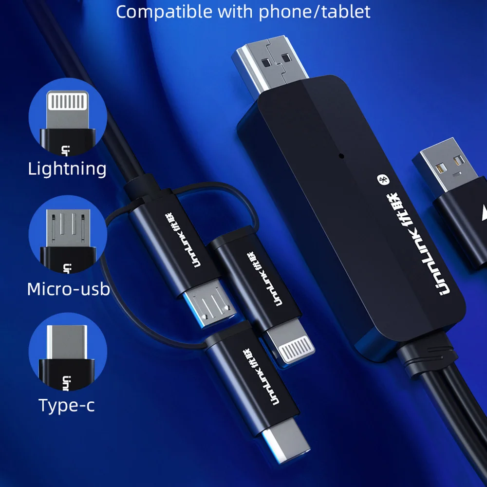 Unnlink-phone to tv Converter Cabo Elenco Espelho Cabo Hdmi Relâmpago Telefone Android em com Áudio Mhl para Ipad Iphone - Image 2