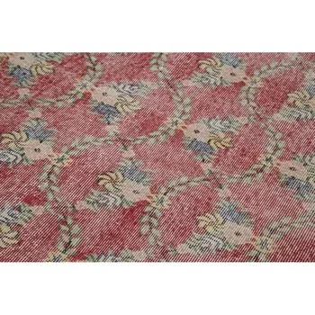 

118x220 Cm Red Handmade Overdyed Rug-4x7 Ft