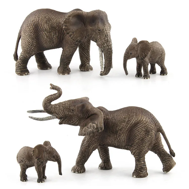 

Animal Paradise Wild Animal Model CHILDREN'S Toy Elephant Model Family of Three