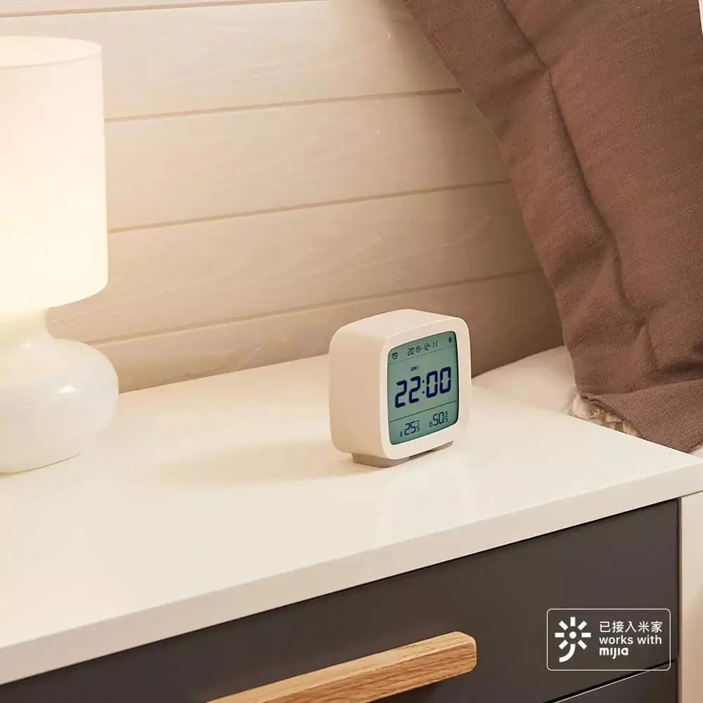 Tanie W magazynie Xiaomi Qingping czujnik temperatury i wilgotności Bluetooth Mijia lampka nocna budzik z wyświetlaczem lcd Mihome kontrola aplikacji termometr