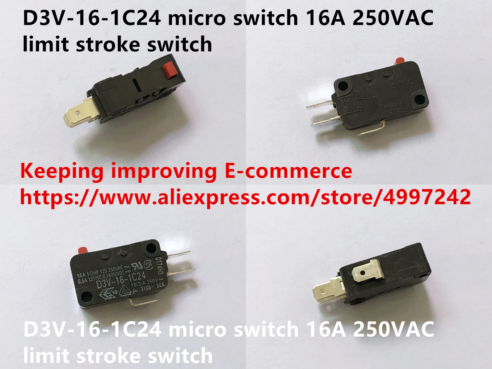 Оригинальный новый 100% D3V-16-1C24 micro switch 16A 250VAC предеход переключатель | Обустройство