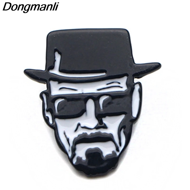

P3276 Dongmanli Breaking Bad Walter White Cool Enamel Pins and Brooches for Women Men Lapel Pin Backpack Bags Badge Gifts