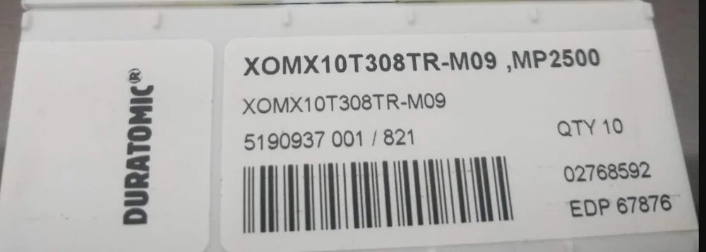 10 шт. вставки карбида XOMX10T308TR-M09 MP2500
