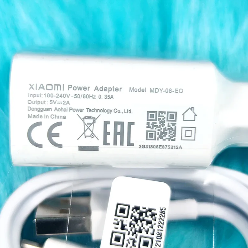 Original Xiaomi Charger EU 5V 2A Power adapter Micro Type c Cable