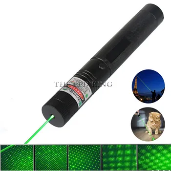 

Hunting High Power Adjustable Focus Burning Green Laser Pointer Pen 532nm Continuous Line 500 to 10000 meters Lazer 303 range