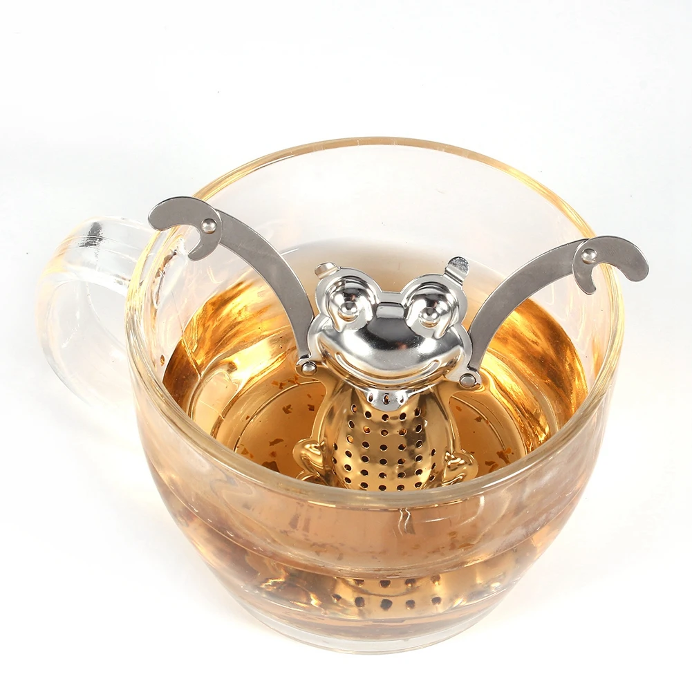 

Top Quality Stainless Steel Tea Infuser Loose Leaf Tea Strainer Herbal Spice Infuser Filter Frog Teapot Shape Tea Tools