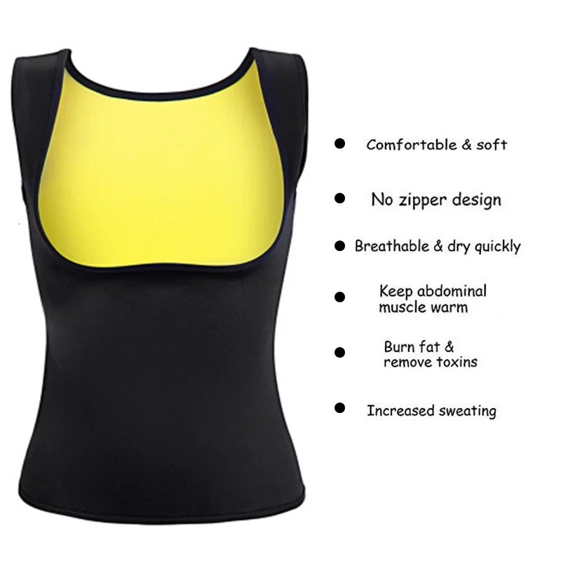 Неопреновый тренировочный жилет для похудения, женская рубашка для похудения, формирователь тела с эффектом сауны, жилет для коррекции фигуры